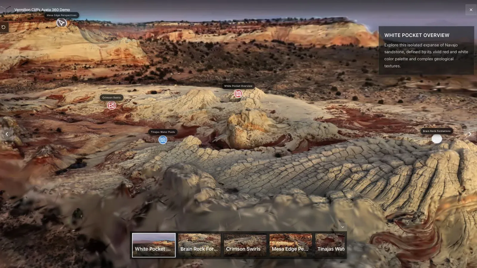 A landscape splat works best when the opening view explains scale, terrain, and the path through the scene.